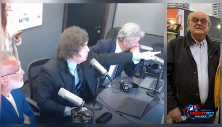 Milei vio pasar a De Mendiguren ante el stand de Radio Mitre y lo insultó a lo lejos