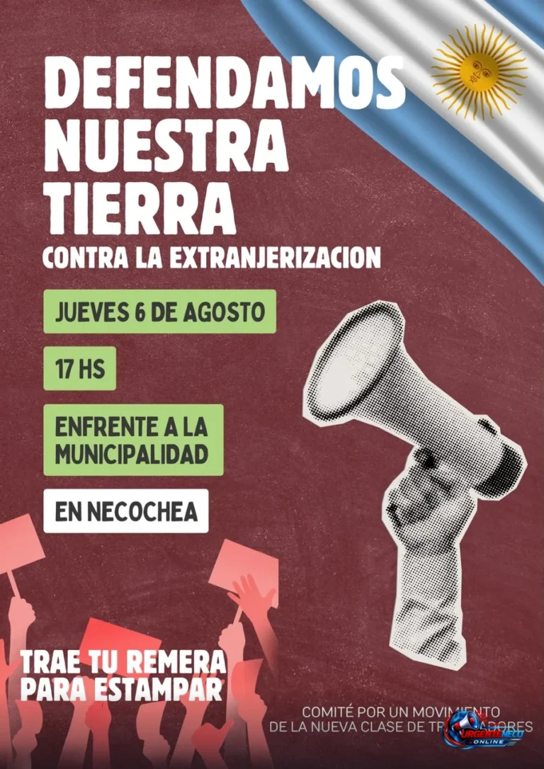 En nuestra ciudad se sumarán a la movilización contra la extranjerización de la tierra